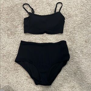 Black Aeroe Ribbed Bikini Set